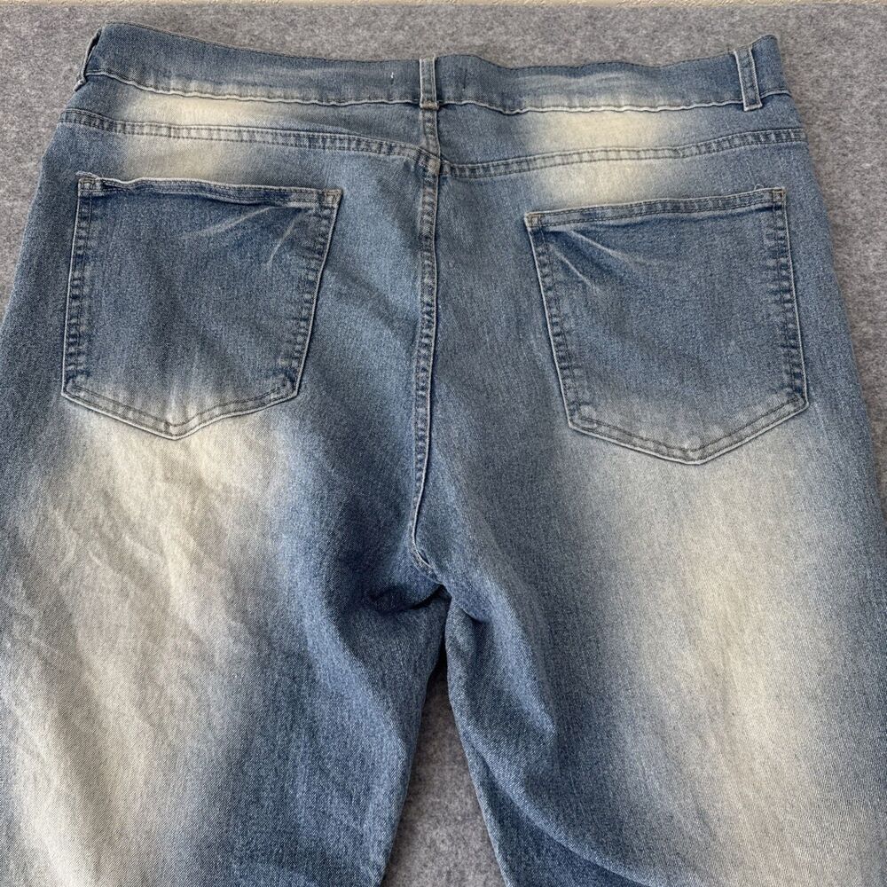 GS-115 Mens High Rise Skinny Distressed Stretch Blue Jeans Size 42 - Picture 8 of 14